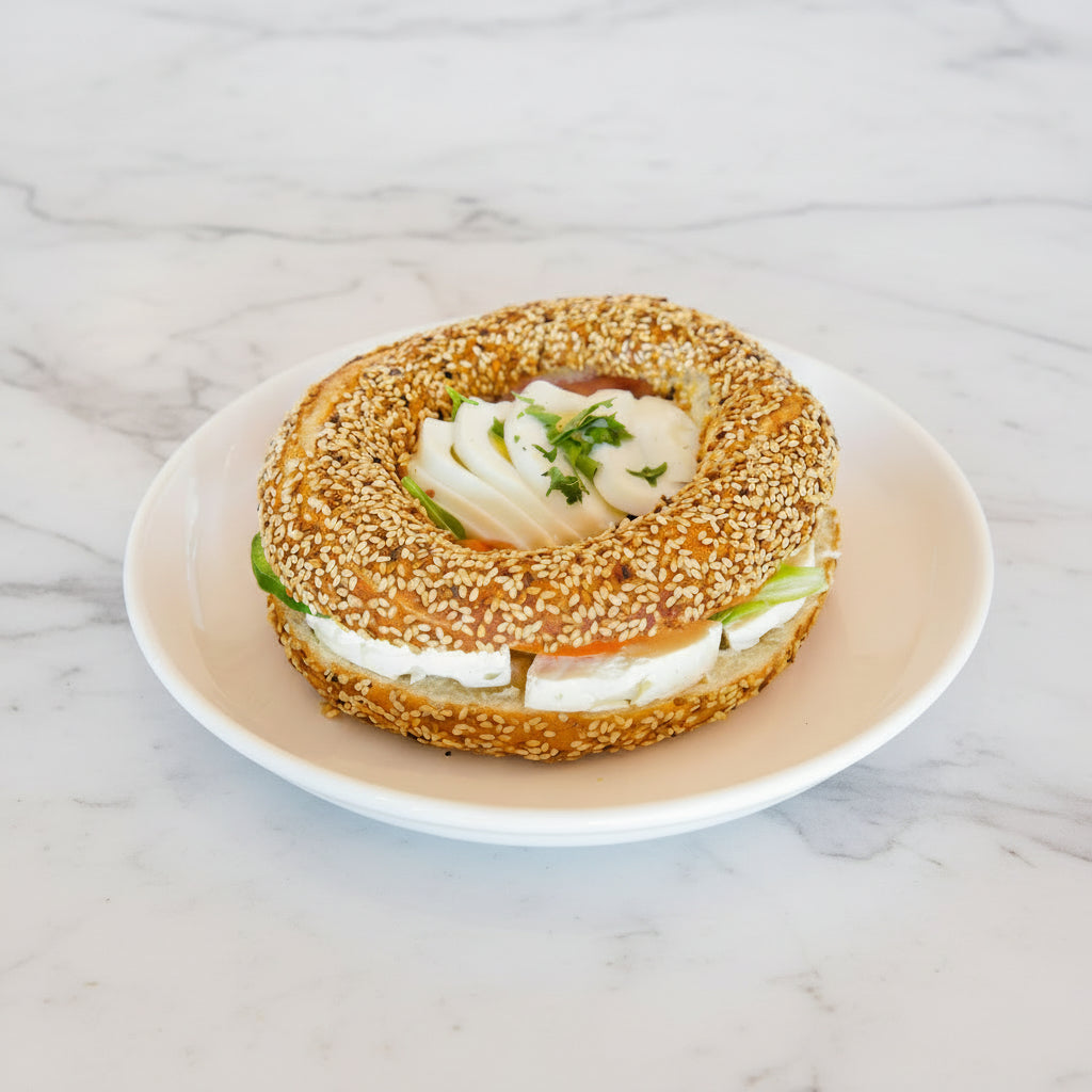 Breakfast Simit Sandwich | Turkish Sesame Bagel | Simurgh Bakery