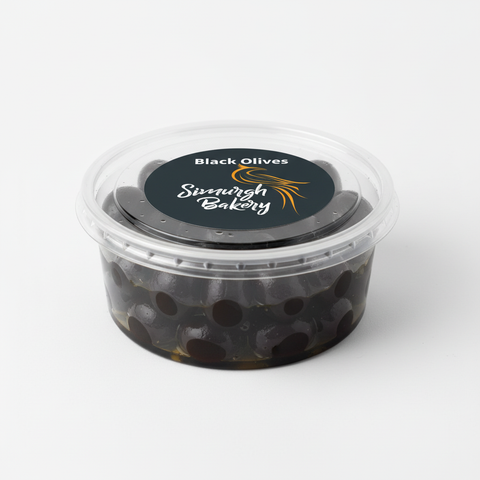 Black Olives with Label on Top