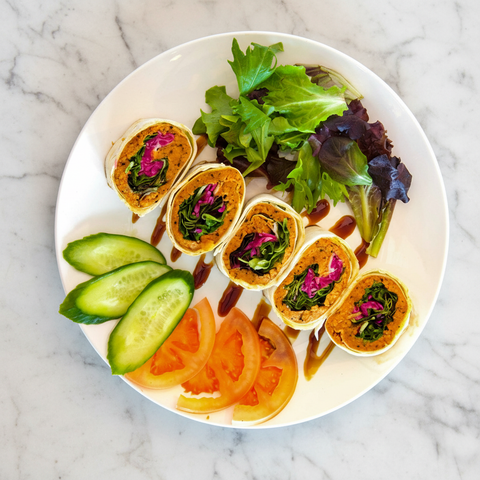 Bulgur Kofte Wrap with lighter marble veining