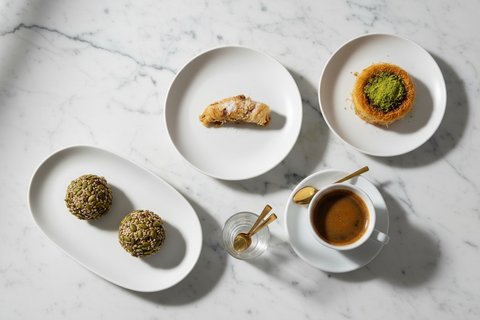 Cafe menu products on table