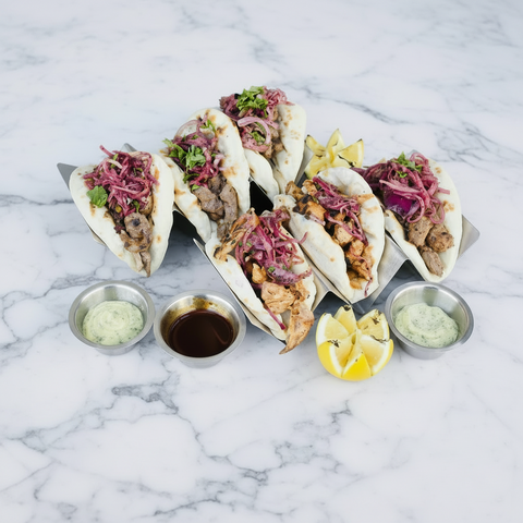 Pide Sandwiches - Clean Marble Background Square